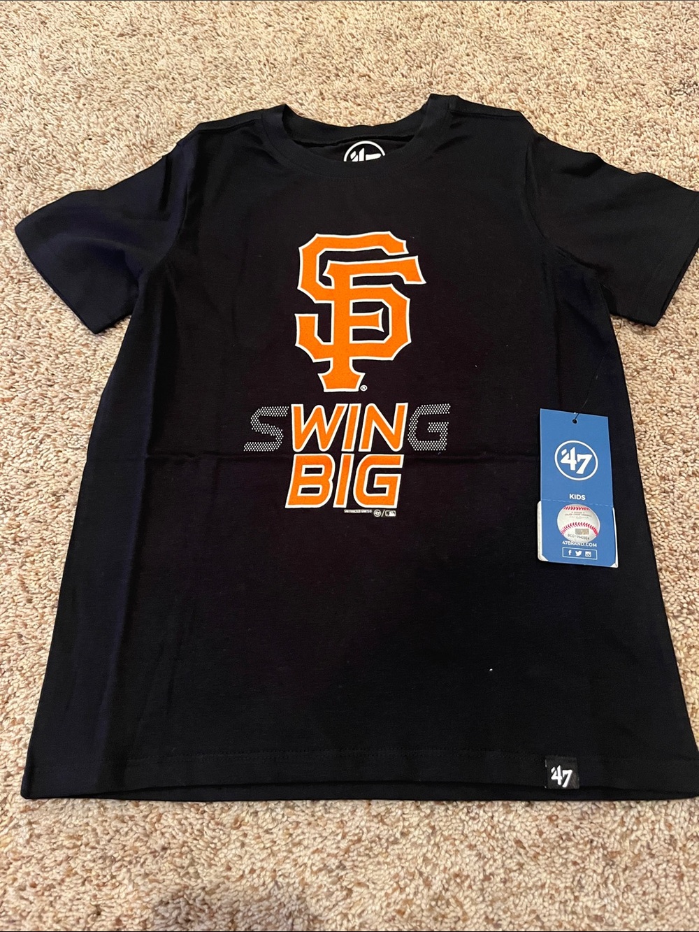 47 Kids San Francisco Giants Black & Orange "Swing Big" Tee